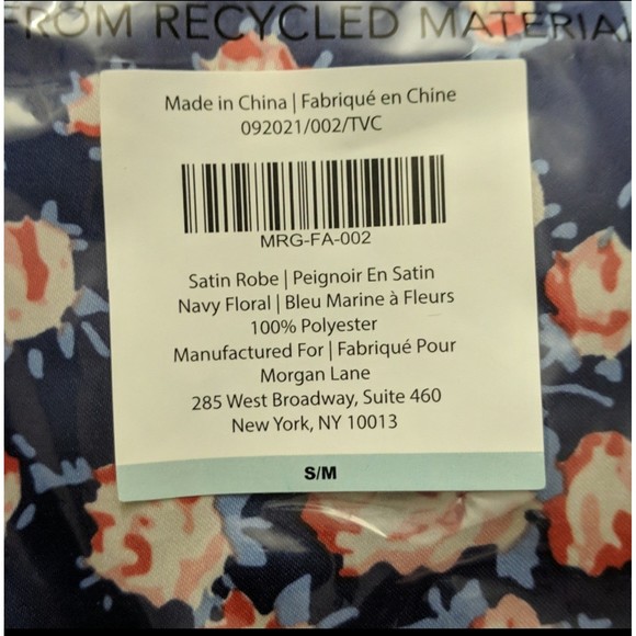 Morgan Lane XFabFitFun Allie RobeNavy Blue Floral S/M - Picture 4 of 9